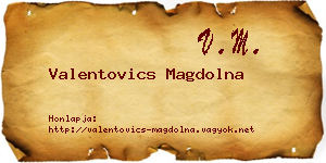 Valentovics Magdolna névjegykártya